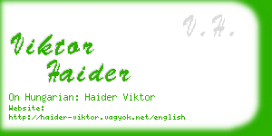 viktor haider business card